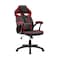 Armen Living Aspect Adjustable Racing Gaming Chair in Black Faux Leather and Red Mesh with Lumbar Support Pillow LCASGCRDBLK - alternate 1